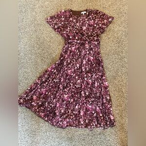 Pinkblush Elegant Floral Maternity Midi Dress